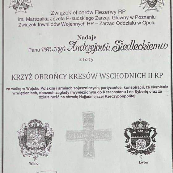 Złoty Krzyż Obrońcy Kresów Wschodnich II RP